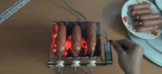 ساخت کباب پز ذغالی کوچک با جوجه گردان - آکرومارکت