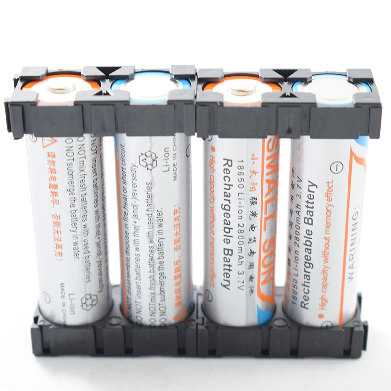 براکت باتری 18650 : براکت پلاستیکی 2 تایی نگهدارنده باتری‌های سایز18650
